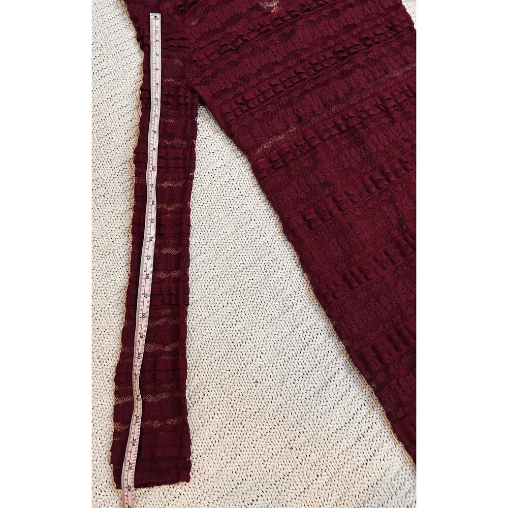 LUSH Reece Burgundy Lace Long Sleeve Bodycon Dress Large L - Picture 8 of 10